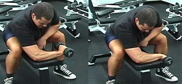 Сгибание кистей обратным хватом