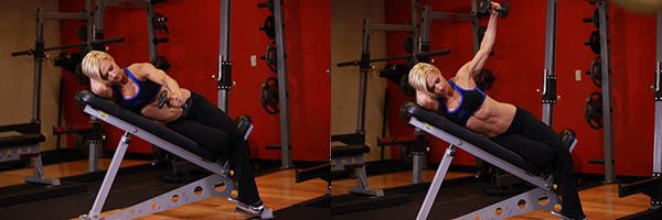 Упражнения на заднюю дельту лежа