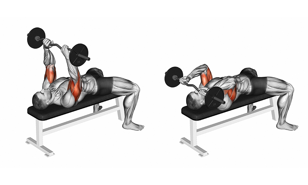 занятия со штангой на скамье