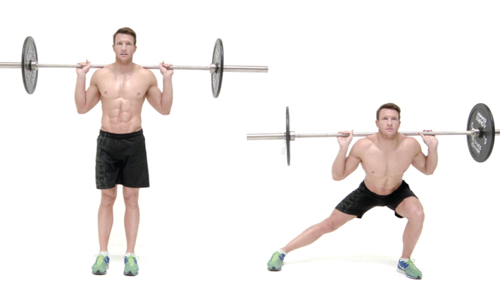 Выпад в сторону со штангой