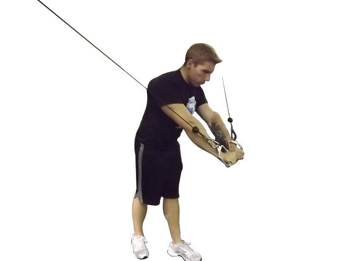 Сведение рук с верхнего блока