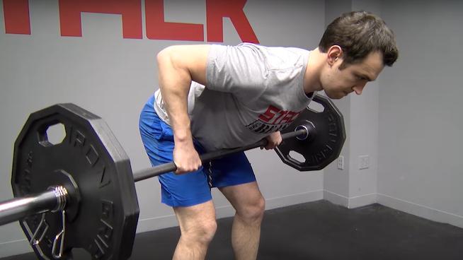 Тяга штанги в наклоне