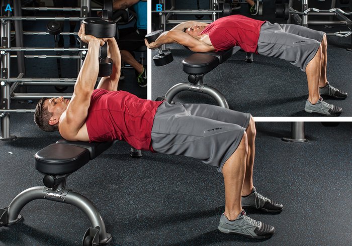 пуловер с гантелей лежа мышцы