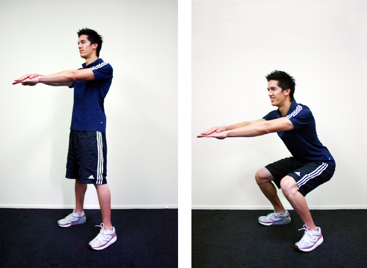 упражнение на ноги - приседания