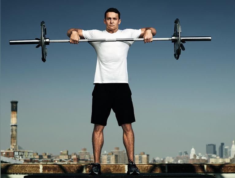 протяжка со штангой положение стоя