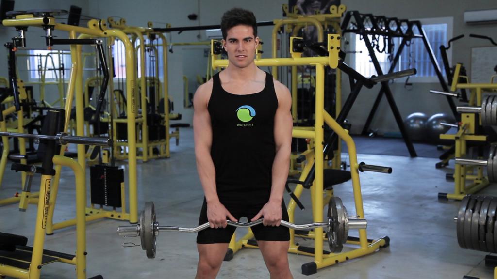 протяжка штанги стоя