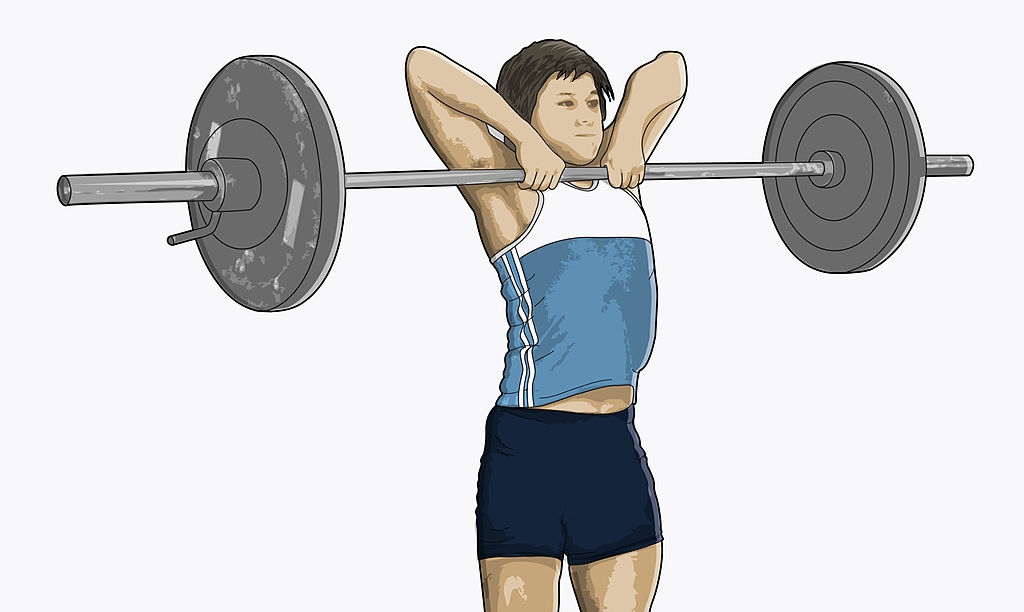 протяжка со штангой стоя
