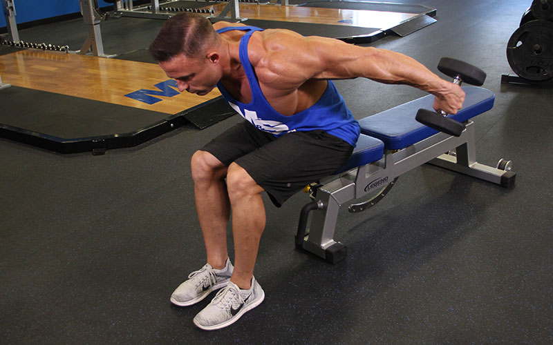 Разгибание рук с гантелями в наклоне