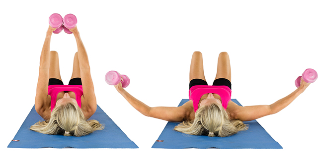 разведение гантелей