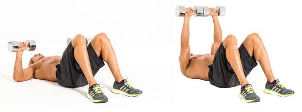 жим гантелей лежа