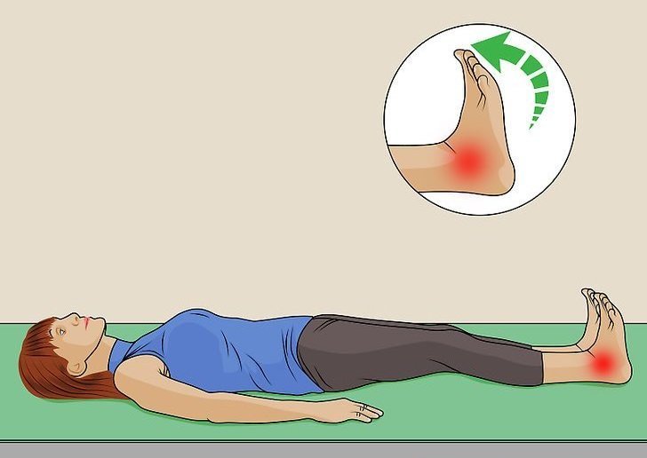 Растягивание стопы на себя