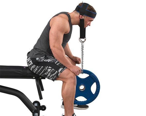 как накачать шею гантелями