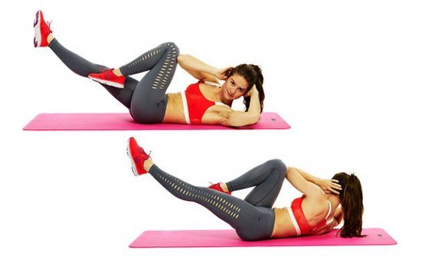 упражнение "Велосипед" лежа