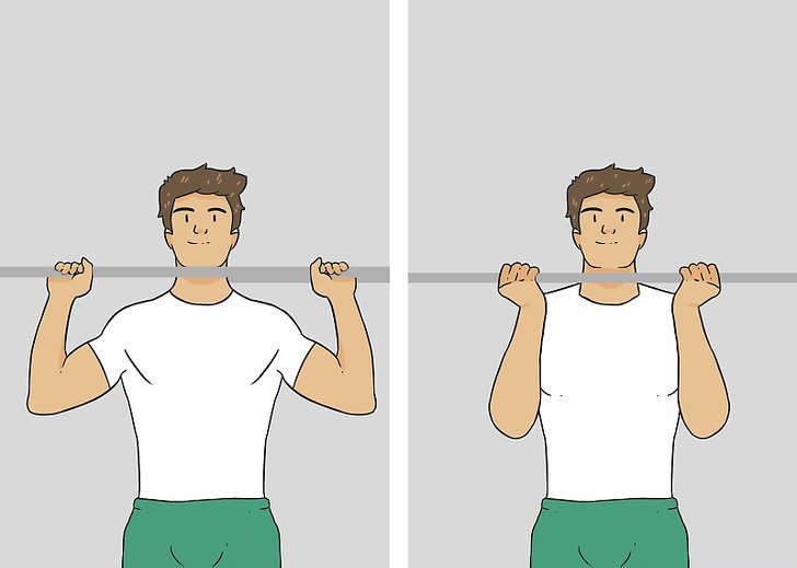 Подтягивания прямым хватом