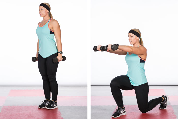 выпады с гантелями какие мышцы работают
