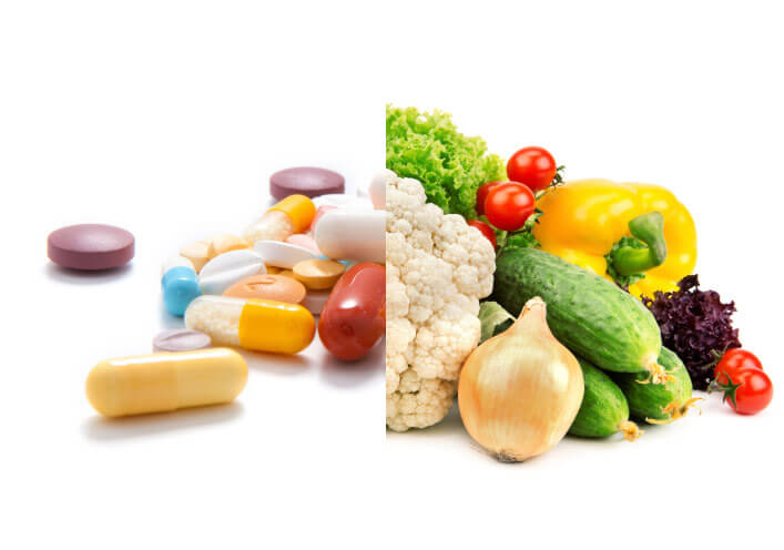 Таблетки и натуральные продукты