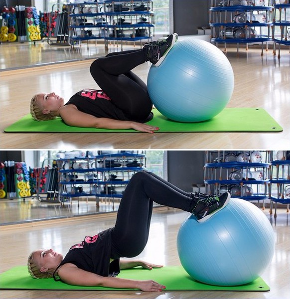 Мостик с фитболом