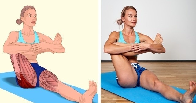 Растягивание задней поверхности бедра