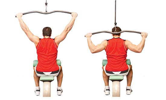 Тяга в пуловере сверху к спине