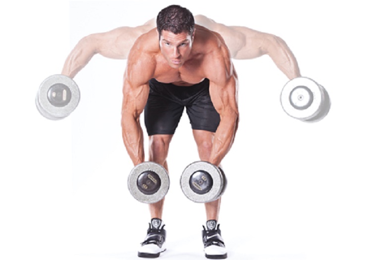 махи гантелями стоя